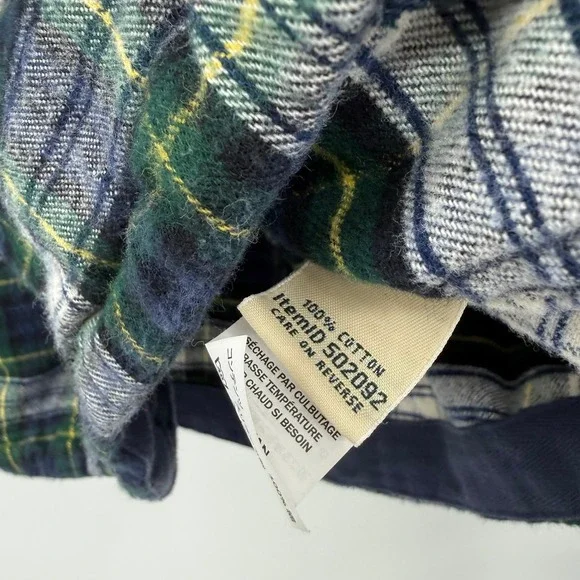 LL Bean Women XL Scotch Plaid Flannel Shirt Relaxed Fit Zip Hoodie jacket - Picture 5 of 8